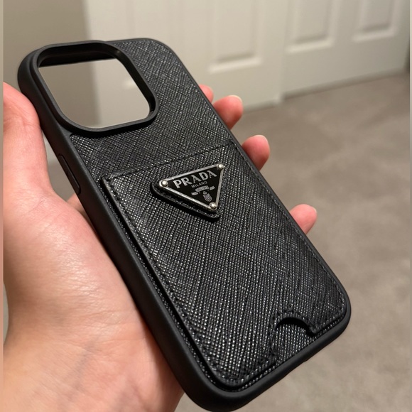 Prada Black Iphone 14 Pro card case,EUC,W/Box - Picture 5 of 10